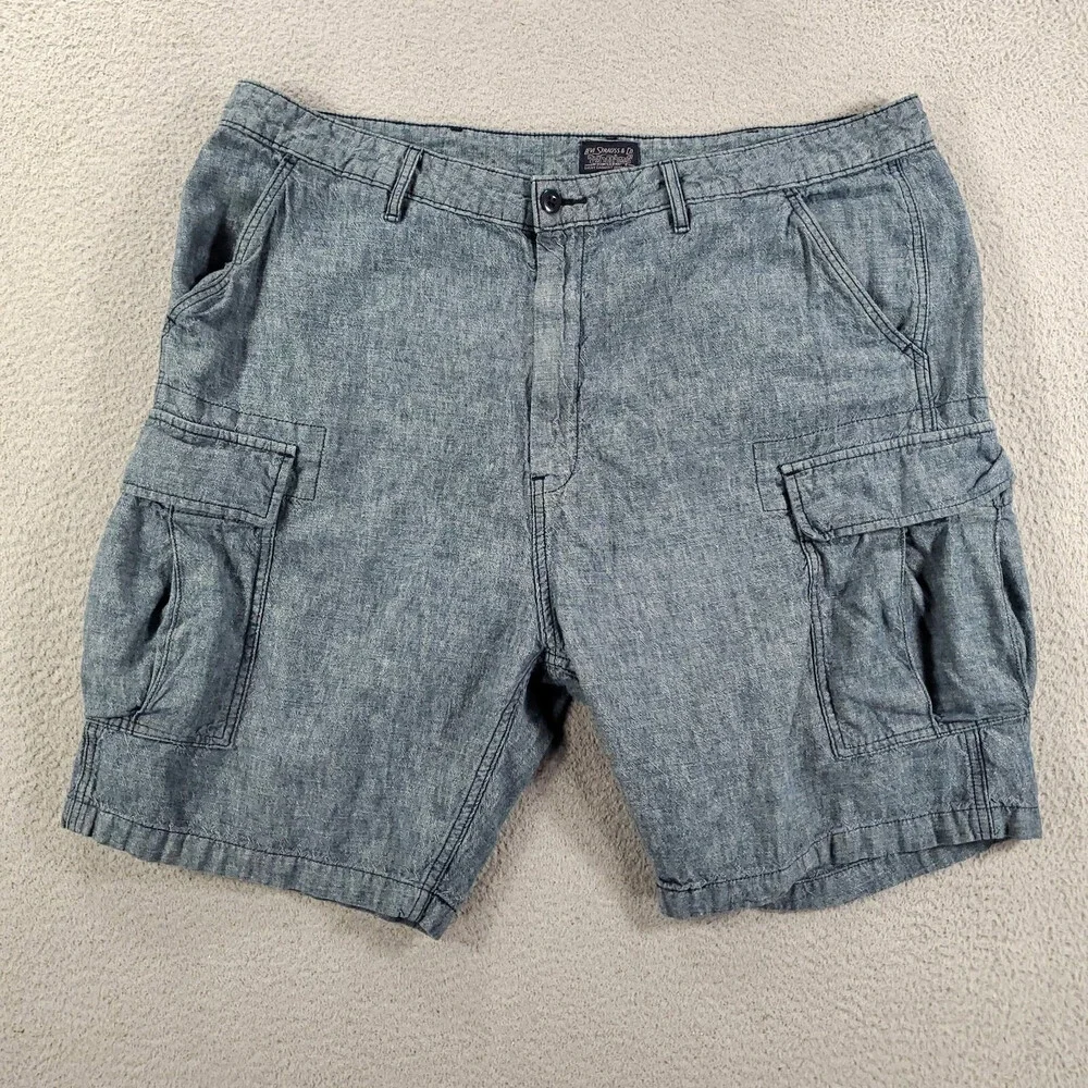 Levis Linen Cargo Shorts Mens Size 40 Blue Comfort Breathable